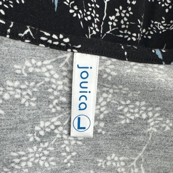 Floral Cold Shoulder Dress in Black/Blue/White Size Large - Picture 2 of 9